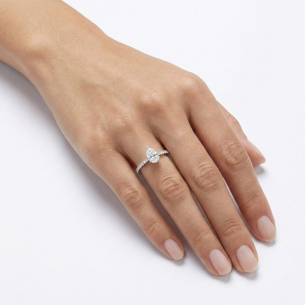 Lab Grown Diamond Pave Engagement Ring | Flashy Jewellery