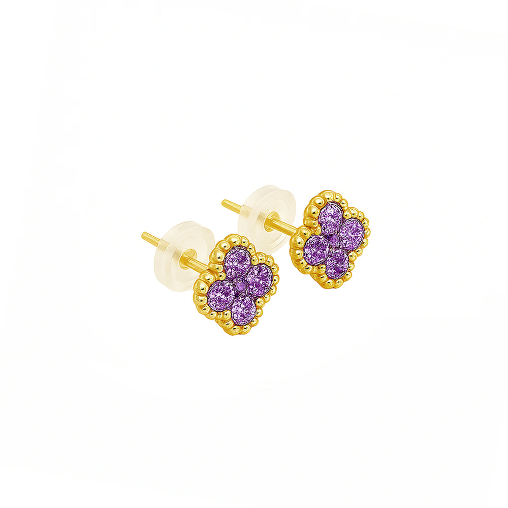 18k Yellow Gold Sapphire Stud Earrings – Flashy Jewellery