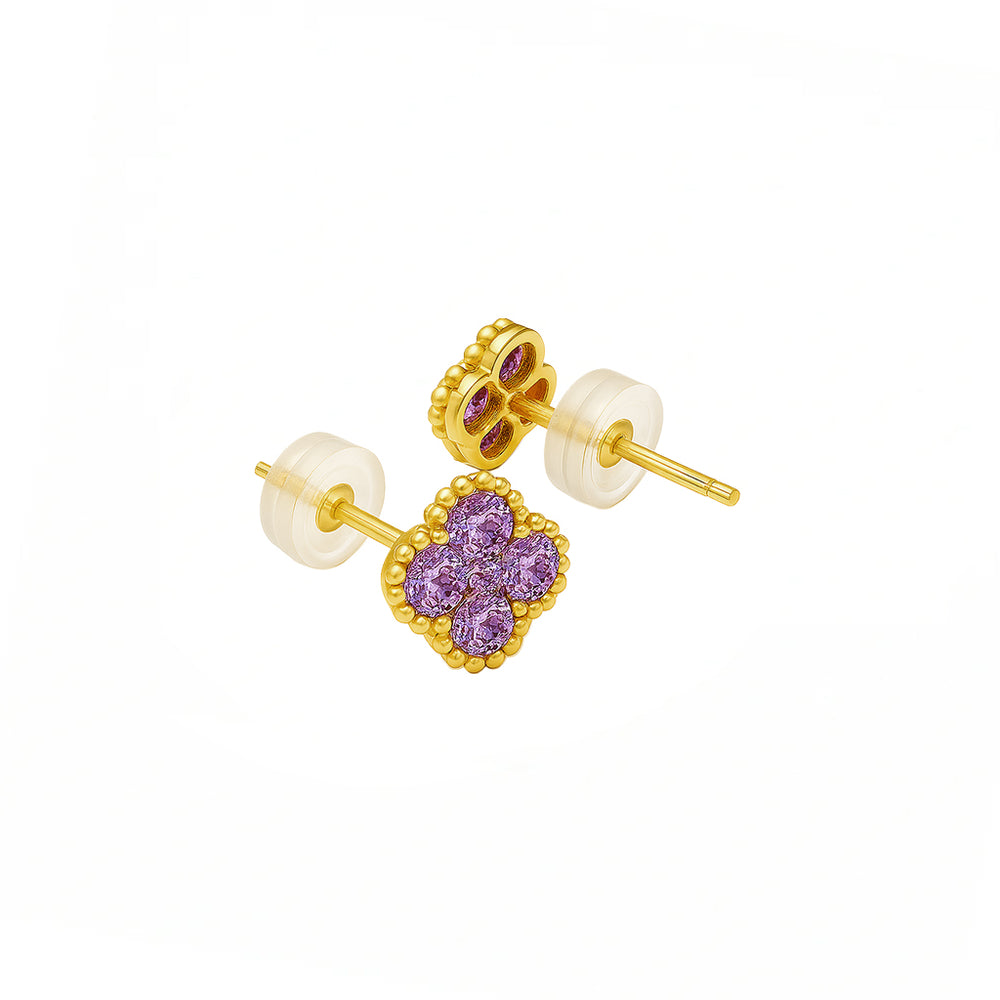 18k Yellow Gold Sapphire Stud Earrings – Flashy Jewellery