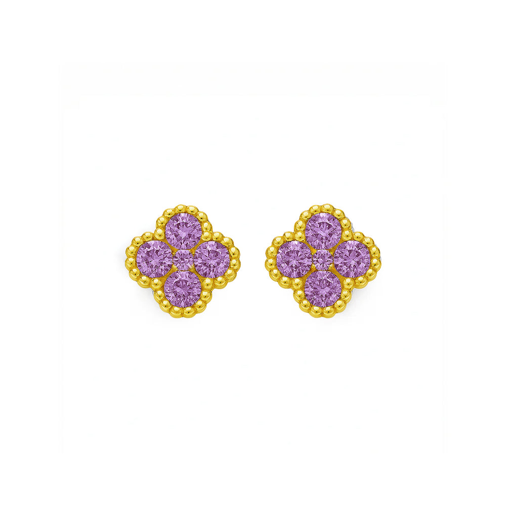18k Yellow Gold Sapphire Stud Earrings – Flashy Jewellery