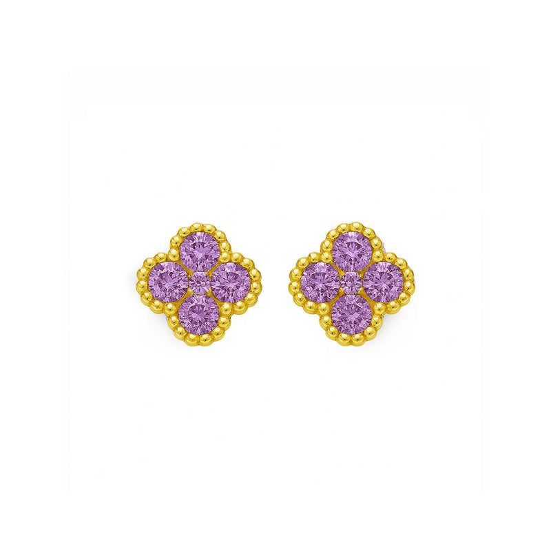 18k Yellow Gold Sapphire Stud Earrings – Flashy Jewellery