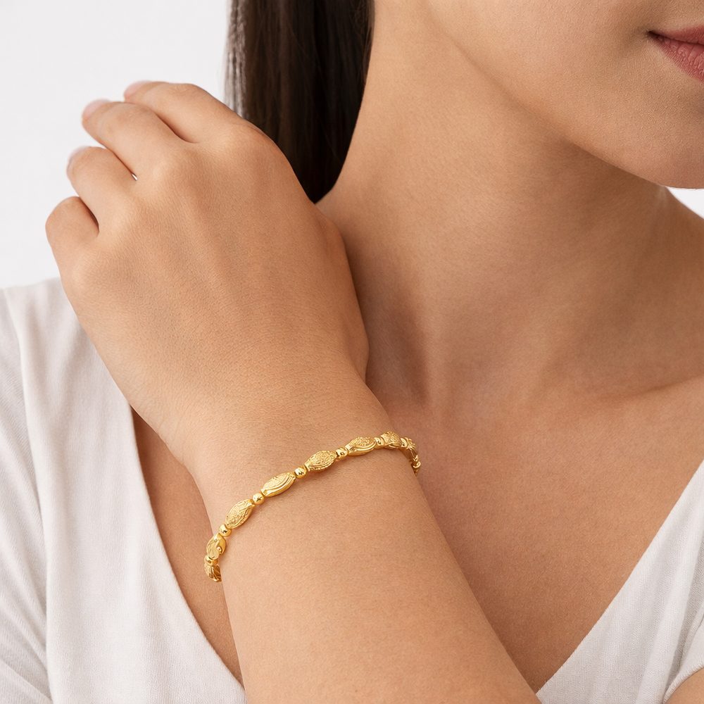 Gold Jewellery Beaded Gold Bracelet