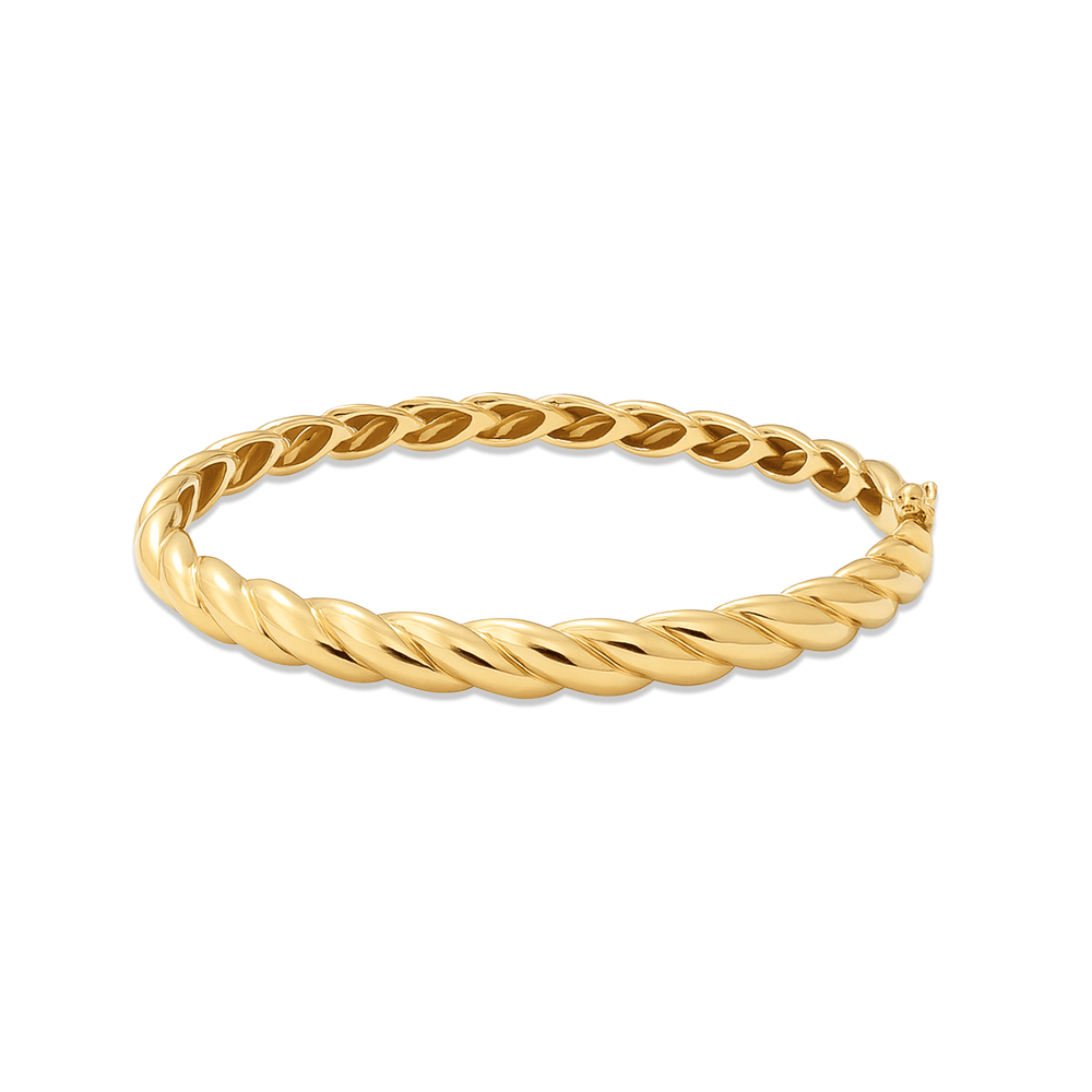 18K Gold High-Polish Women's Bangle – Elegant Luxury Statement