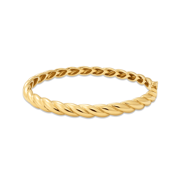 18K Gold High-Polish Women's Bangle – Elegant Luxury Statement