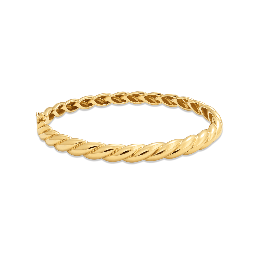18K Gold High-Polish Women's Bangle – Elegant Luxury Statement