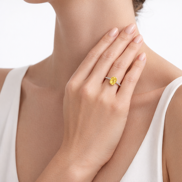 Lab Grown Diamond Pavé Engagement Ring in 14K White Gold hover