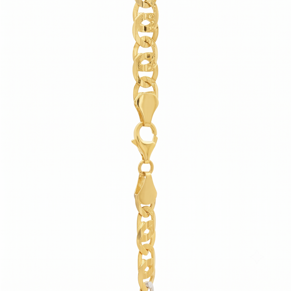 Gold Jewellery Dual-Finish Rectangular Link Chain