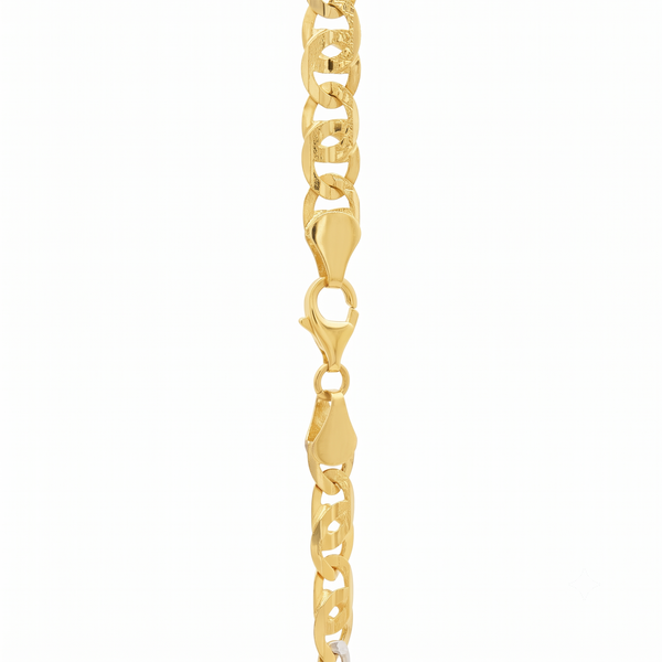 Gold Jewellery Dual-Finish Rectangular Link Chain hover