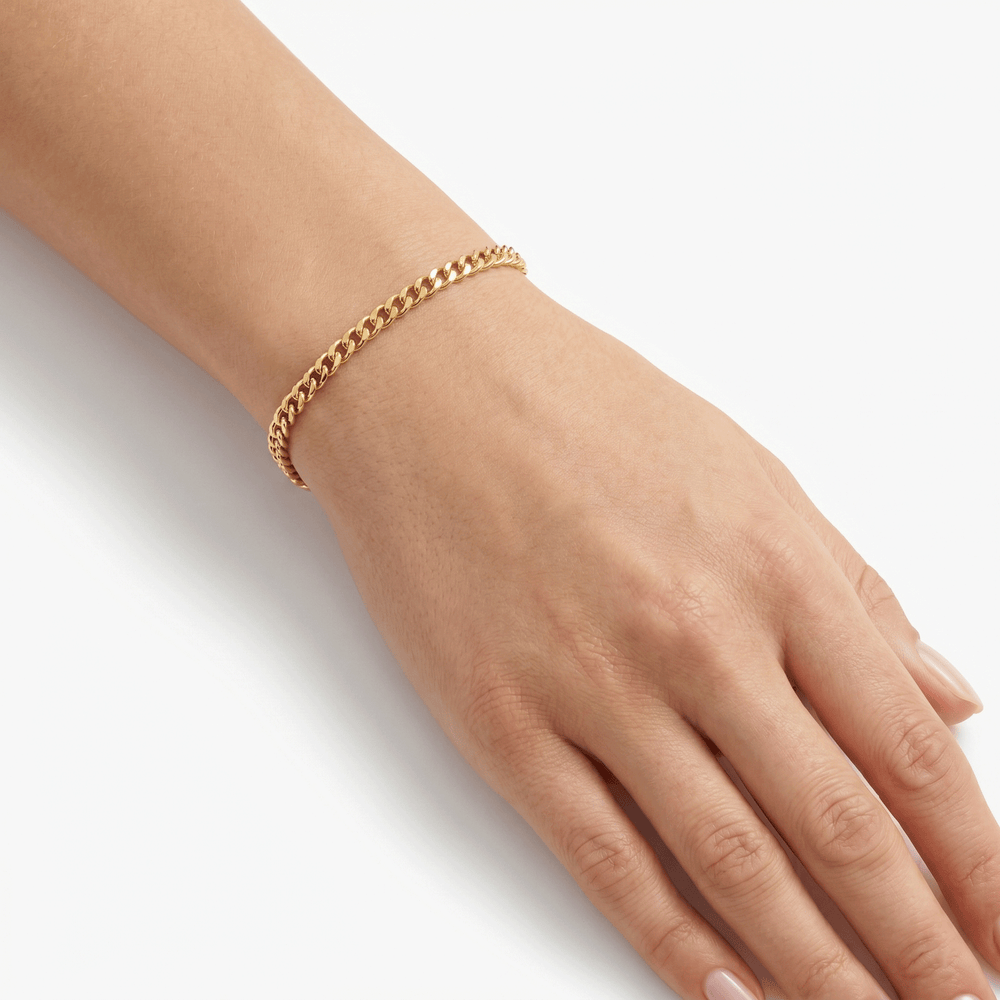 Gold Jewellery Small Link Cuban Bracelet – 18K Gold