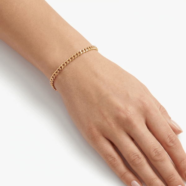 Gold Jewellery Small Link Cuban Bracelet – 18K Gold hover