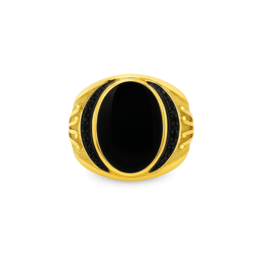 Gold Jewellery Mens Statement Ring – 18K High-Polish Luxury