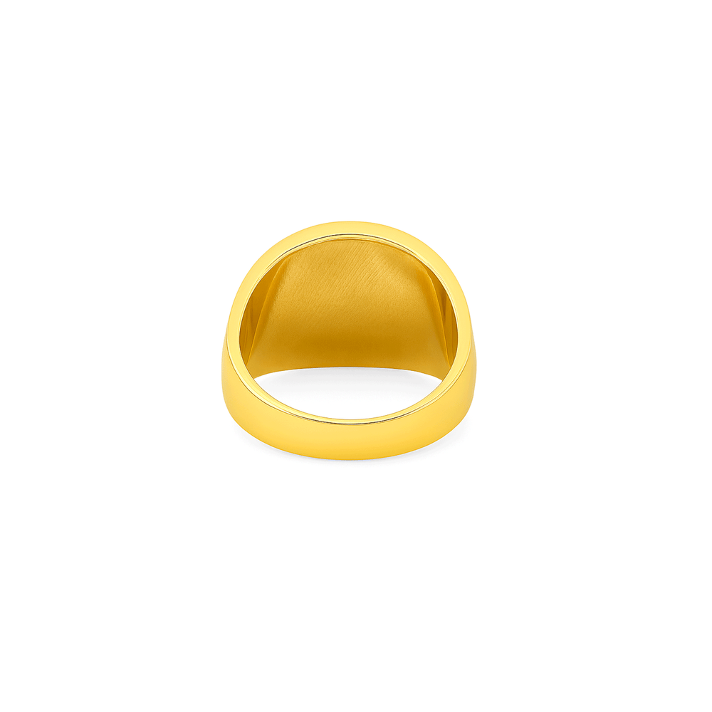 Gold Jewellery Mens Statement Ring – 18K High-Polish Luxury
