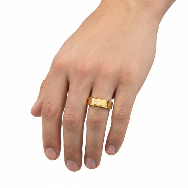 Gold Mens Engagement Ring – 18k Premium Jewellery hover