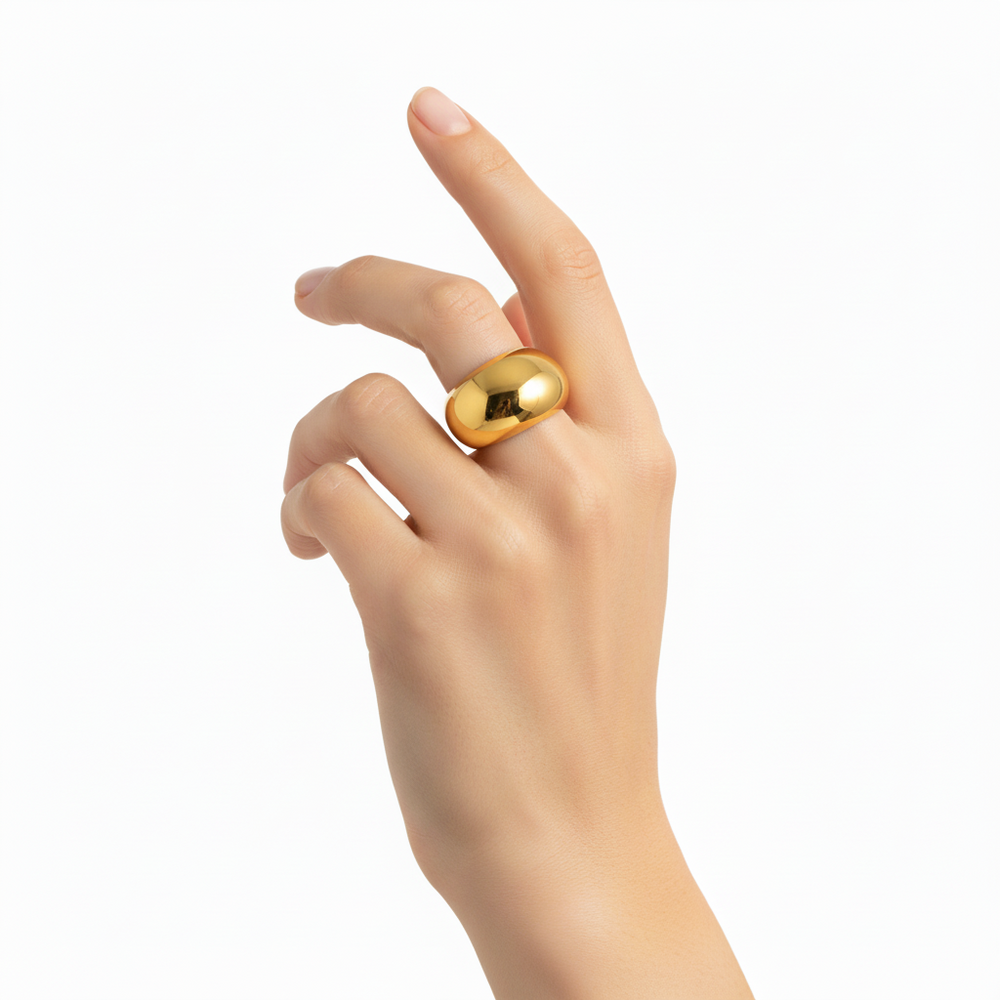 18K Gold Women's Statement Ring – Luxury Bold Design