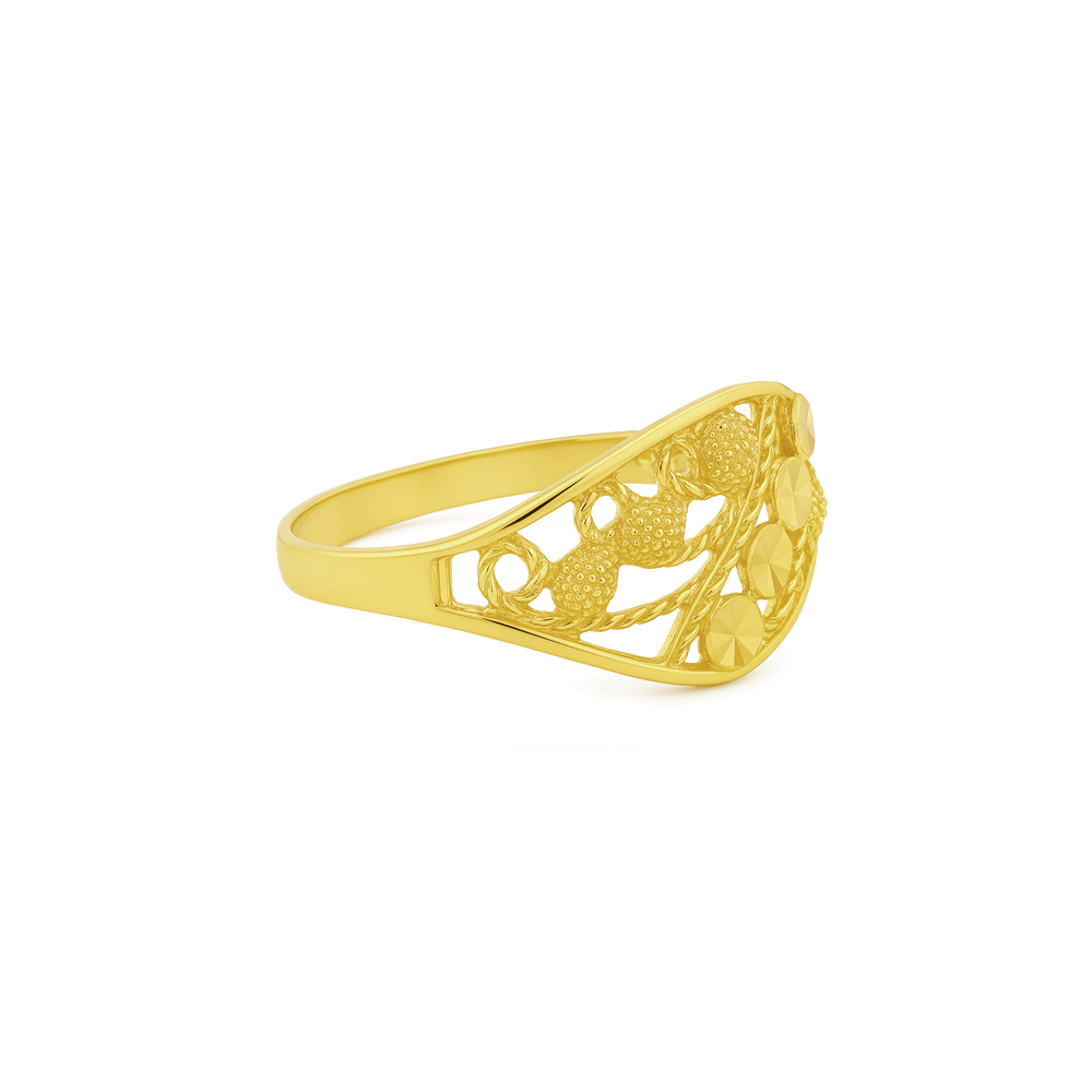 18K Gold Women’s Statement Ring – High Polish Finish