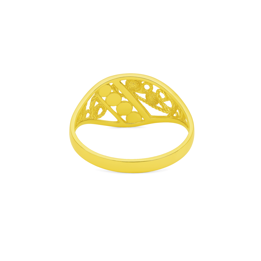 18K Gold Women’s Statement Ring – High Polish Finish