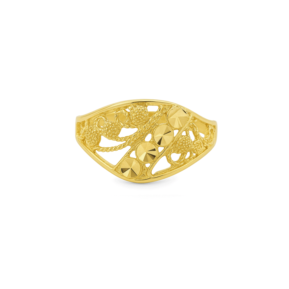 18K Gold Women’s Statement Ring – High Polish Finish