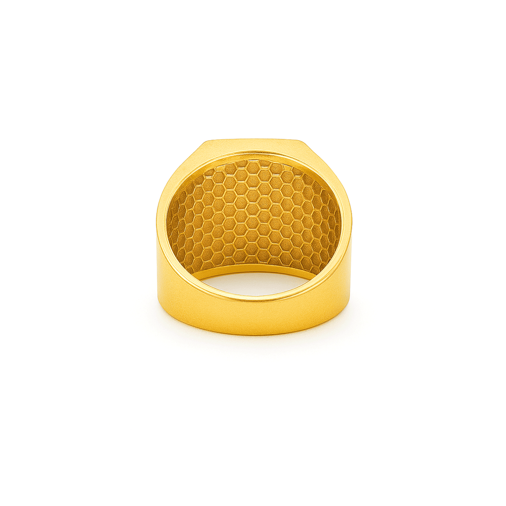 Gold Jewellery Mens Scorpio Sunburst Signet Ring – 18K Gold