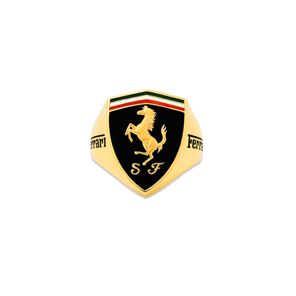 Men’s Ferrari Style Gold Ring – 18K Luxury Statement Ring