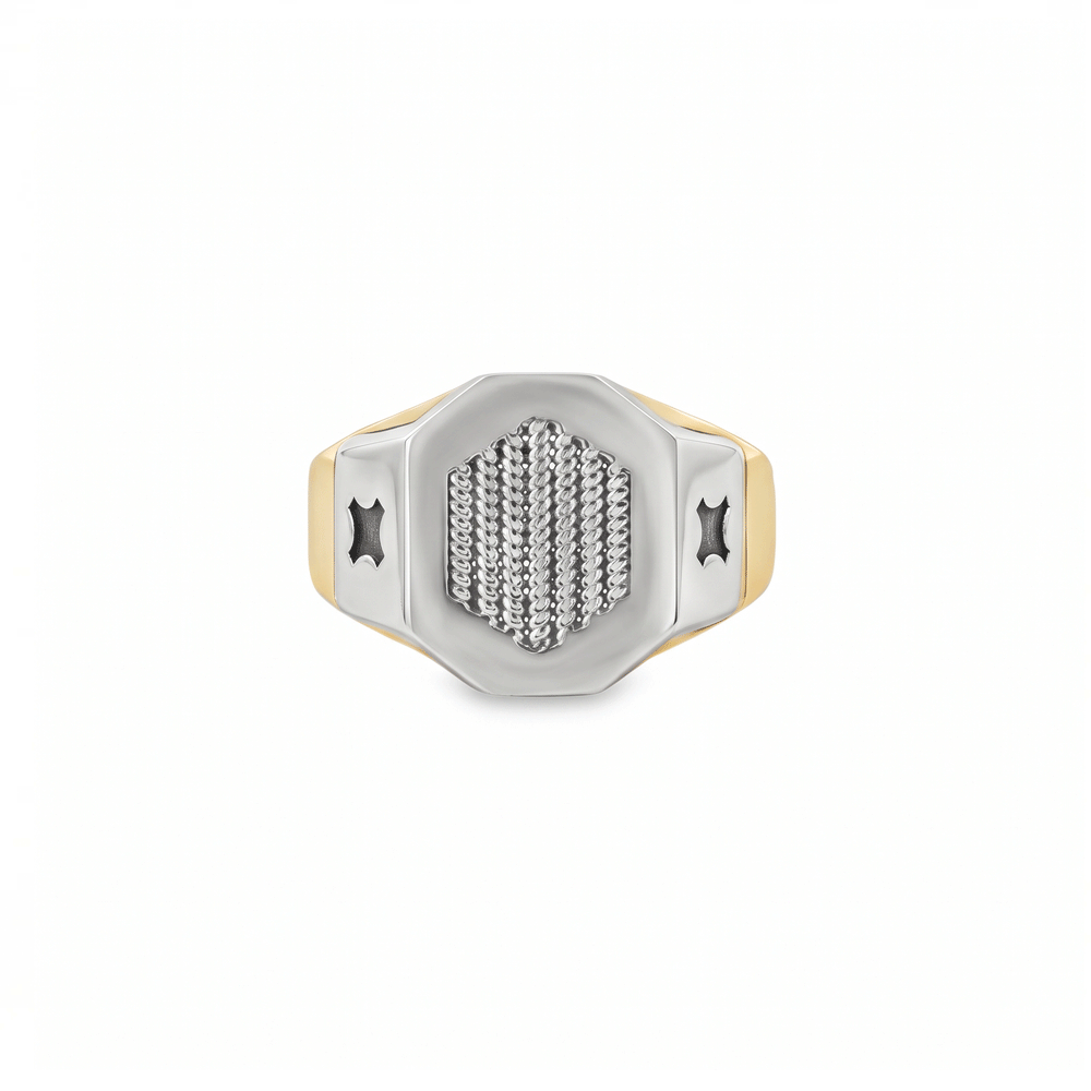 Hexa Crest 18K Gold Men's Ring