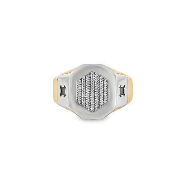 Hexa Crest 18K Gold Men's Ring
