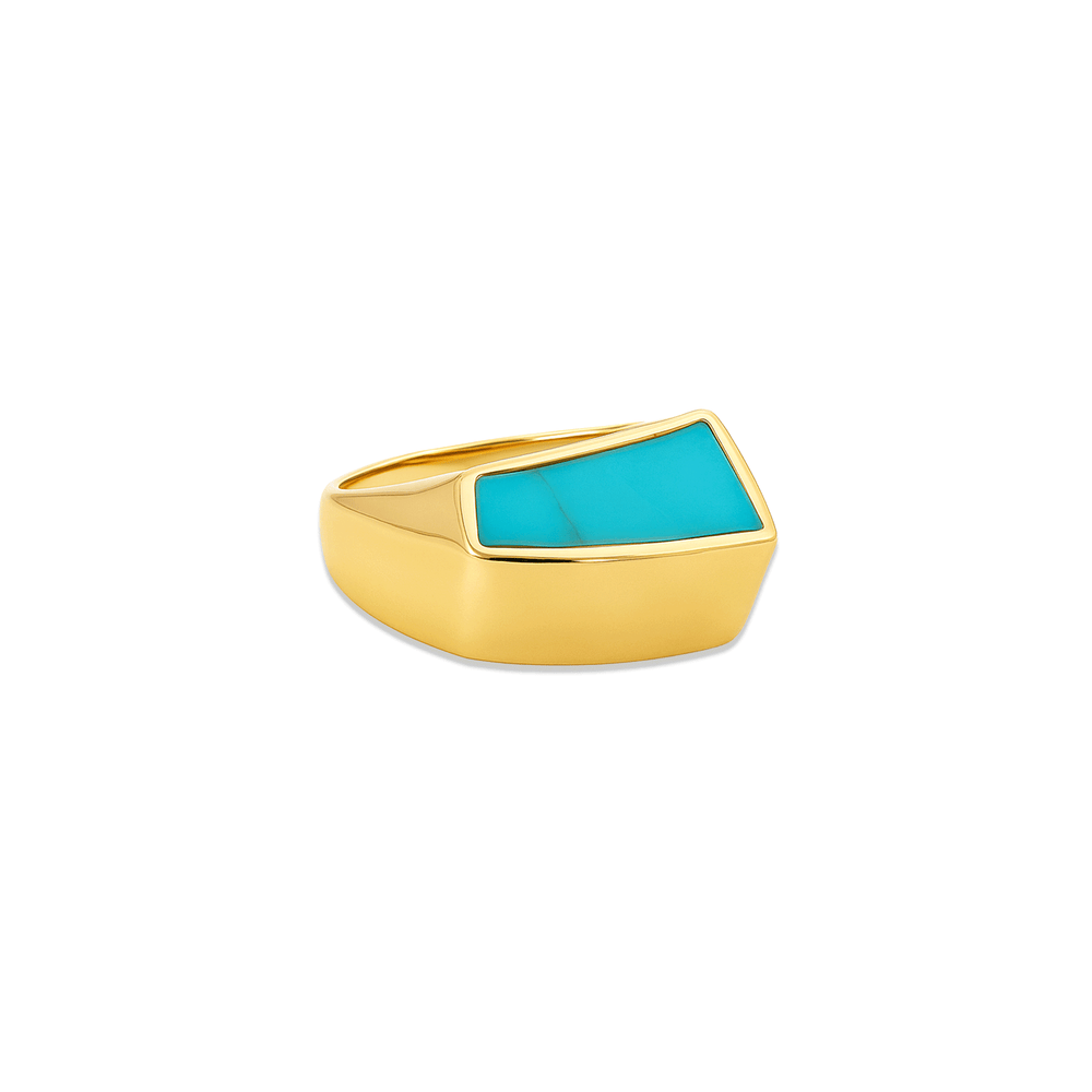 18K Gold Women’s Statement Ring – Elegant High-Polish Design
