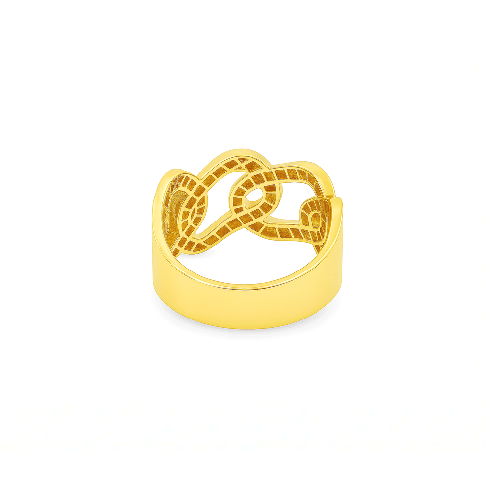 18K Gold Women’s Statement Ring – Elegant High-Polish Finish