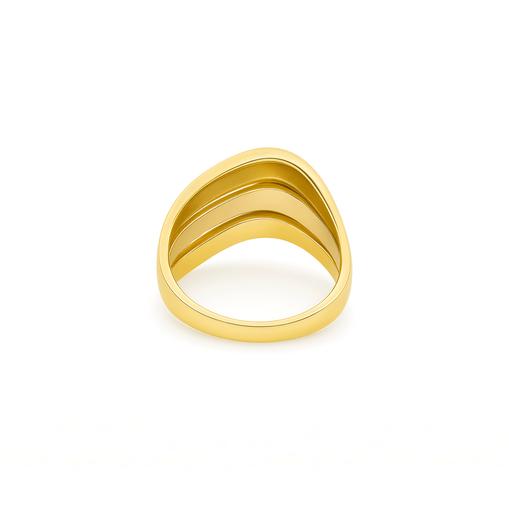 Gold Jewellery Women’s Three Tone Statement Ring – 18K Luxury Design