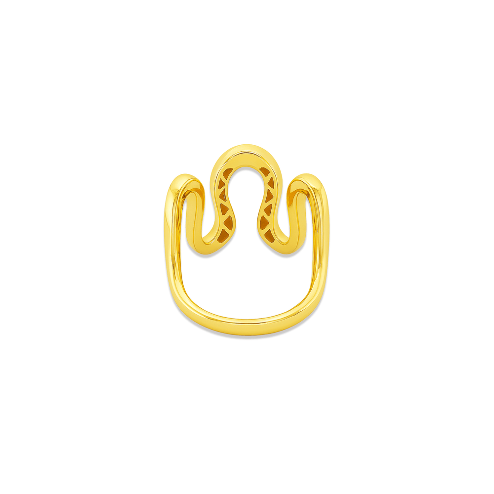 Golden Serpentine Wave Ring – 18K Gold