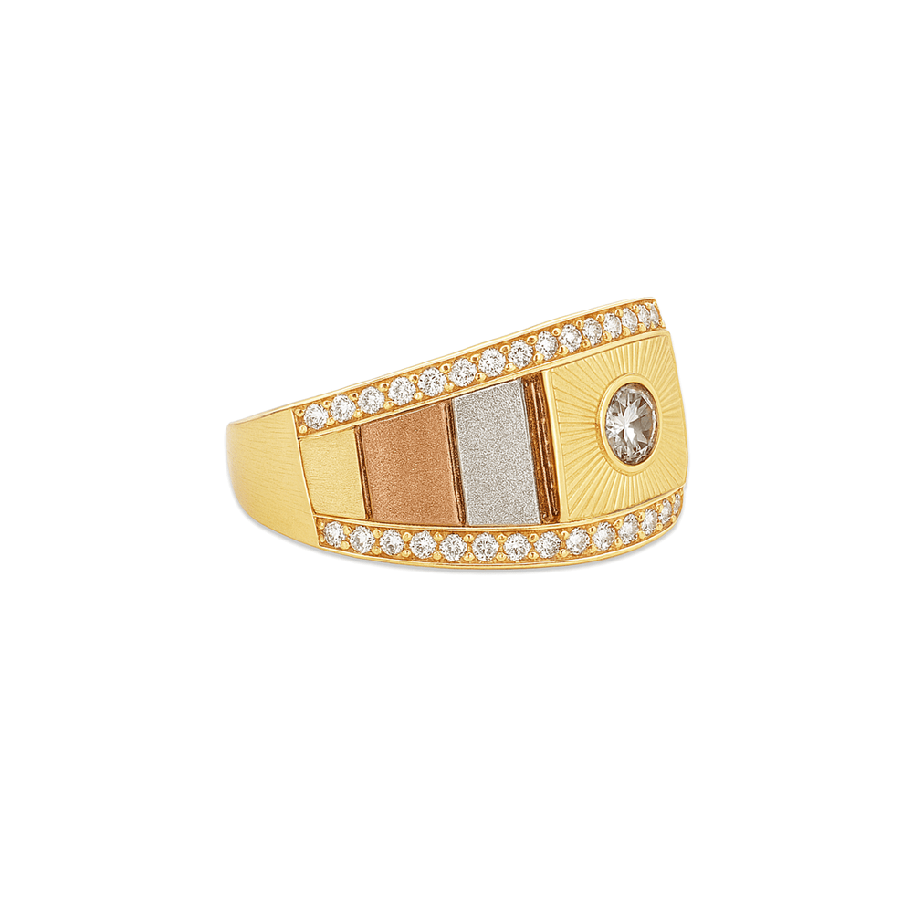 18K Gold Men’s Ring – Classic High Polish