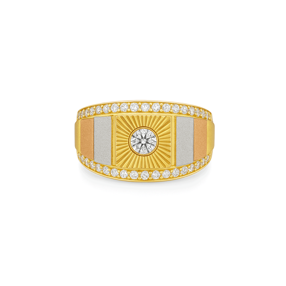 18K Gold Men’s Ring – Classic High Polish