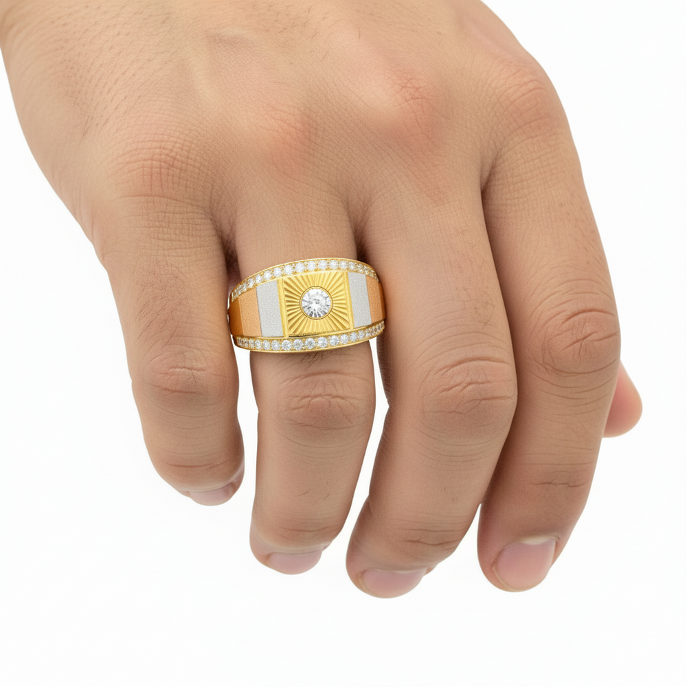 18K Gold Men’s Ring – Classic High Polish