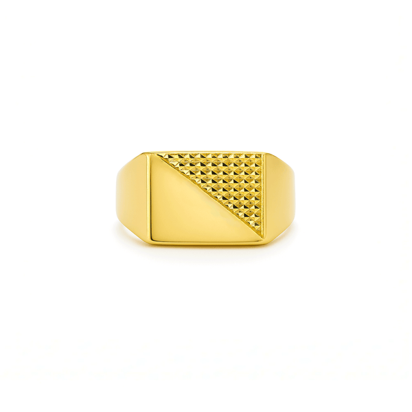 18K Gold Men’s Statement Ring – Bold Luxury Design
