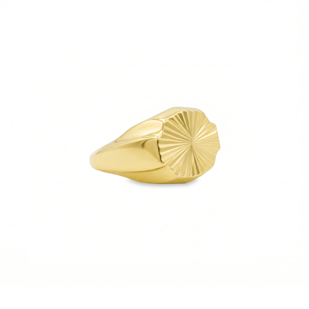 Solar Crest 18K Gold Men's Ring
