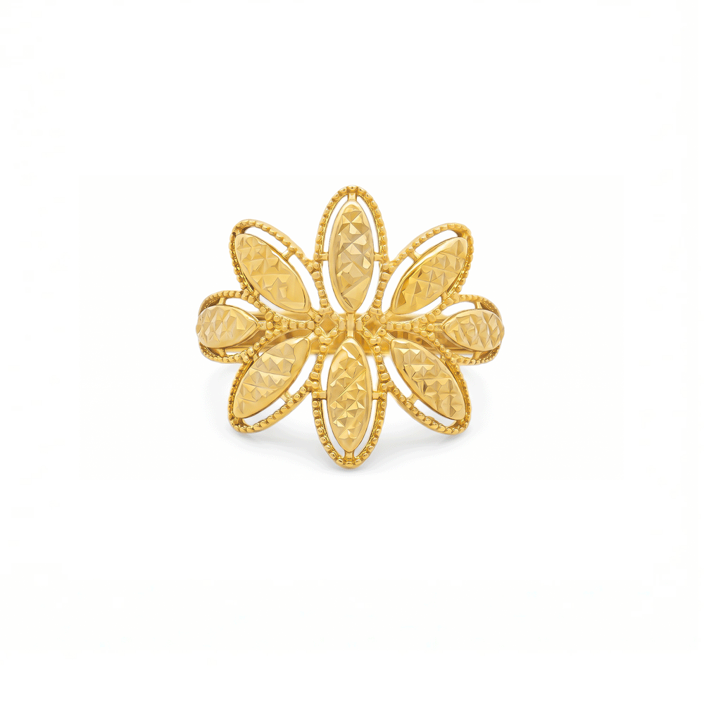 Sunflare Petal Crown 18K Gold Ring