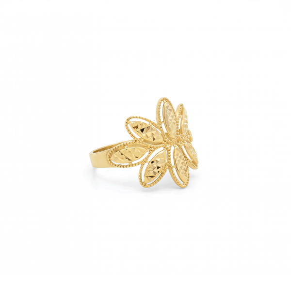 Sunflare Petal Crown 18K Gold Ring hover
