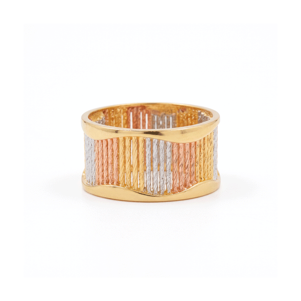 Tri‑Tone Woven Harmony Band