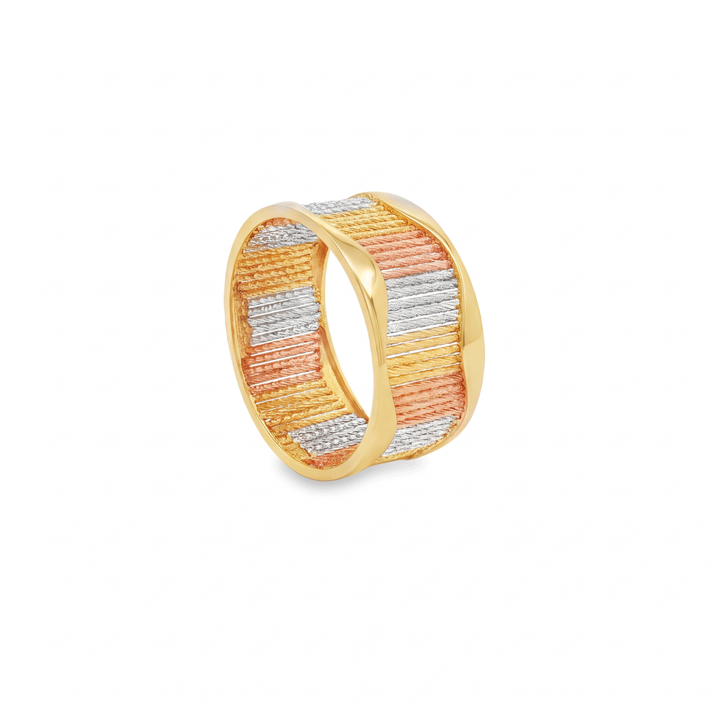 Tri‑Tone Woven Harmony Band