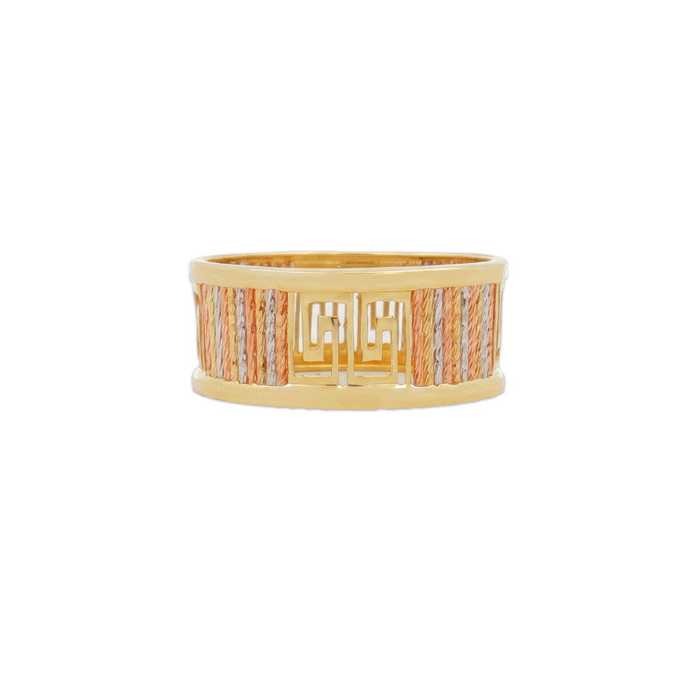 DualTone Geo Band 18K Gold Ring | Flashy Jewellery