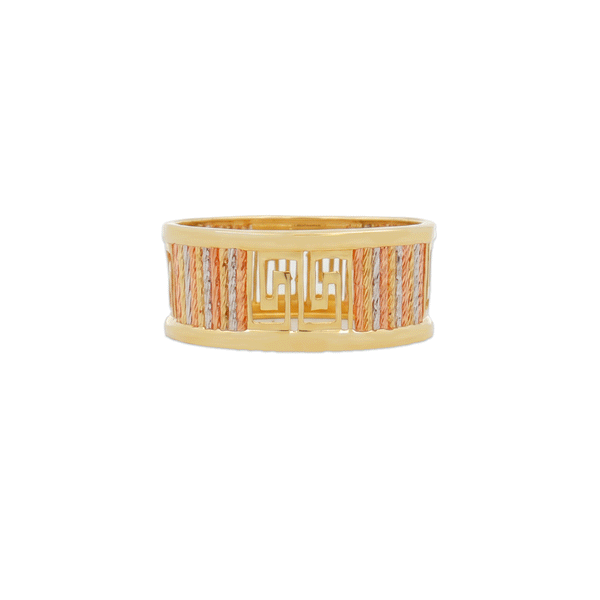 DualTone Geo Band 18K Gold Ring | Flashy Jewellery