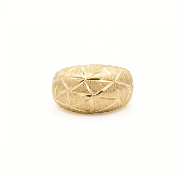 GeoDome Gold Band 18K Gold Ring