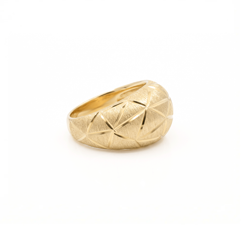 GeoDome Gold Band 18K Gold Ring