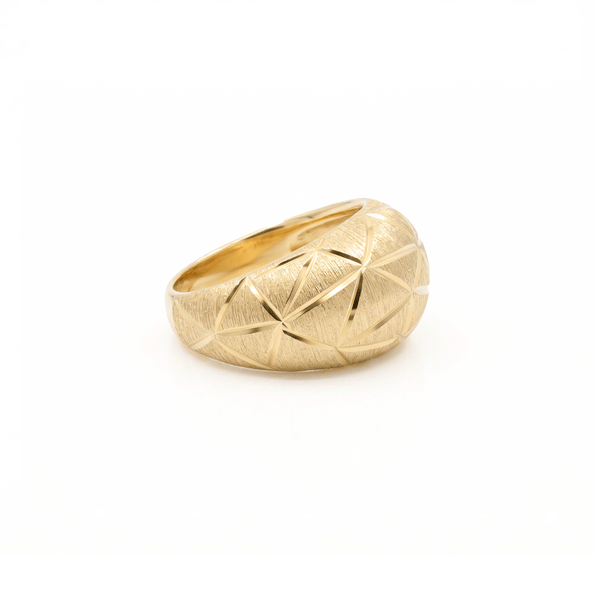 GeoDome Gold Band 18K Gold Ring hover