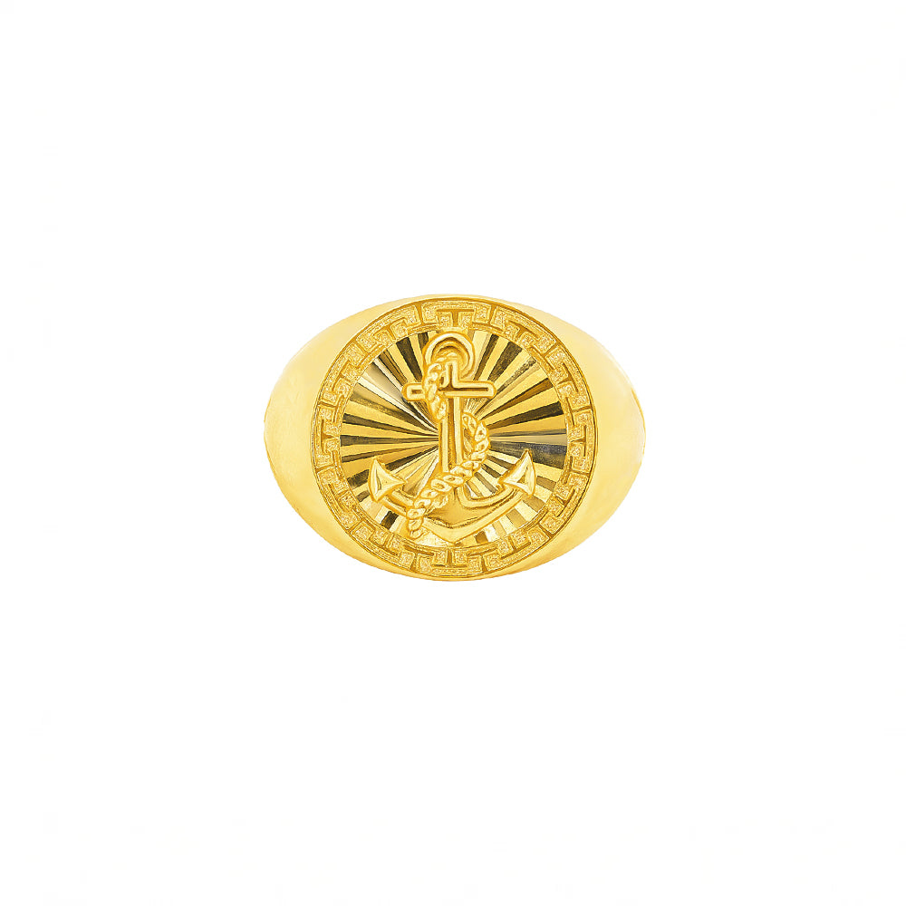 18K Yellow Gold Men’s Ring – Classic High-Polish Finish