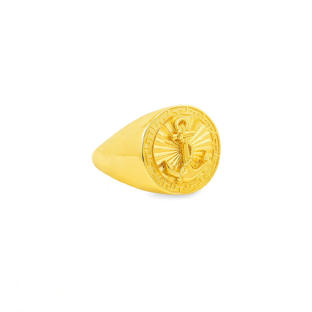18K Yellow Gold Men’s Ring – Classic High-Polish Finish