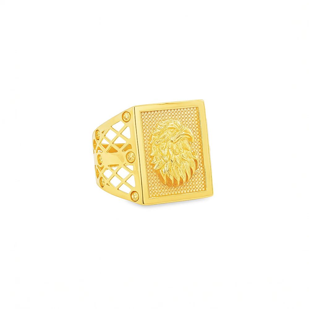 18K Yellow Gold Men’s Ring – Classic Luxury Statement