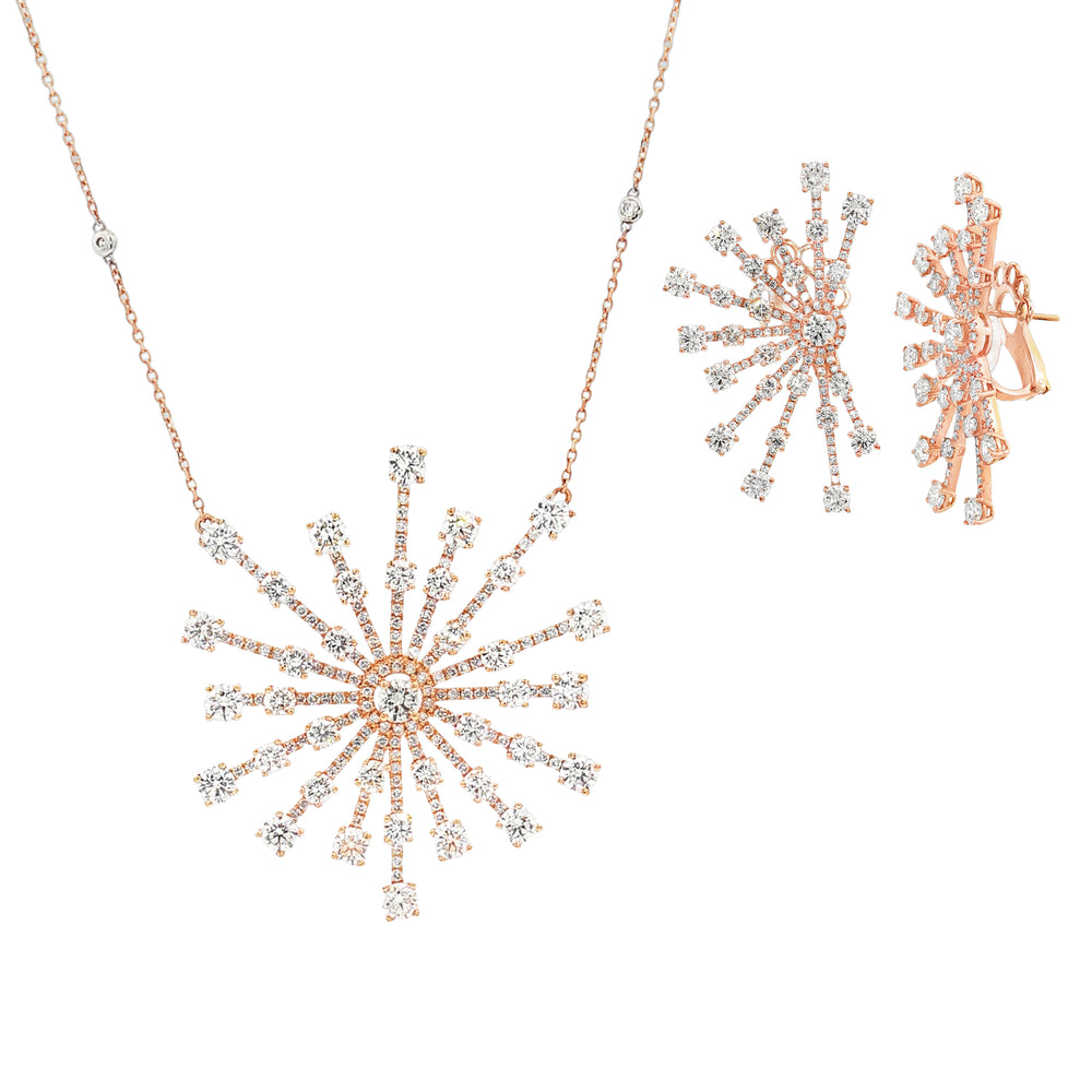 Natural Diamond Statement Set in 18K Rose Gold | Flashy Jewellery