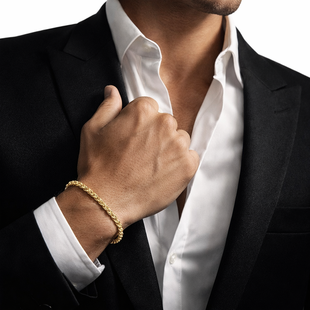 18K Gold Rope Chain Bracelet – Luxury Gold Bracelet