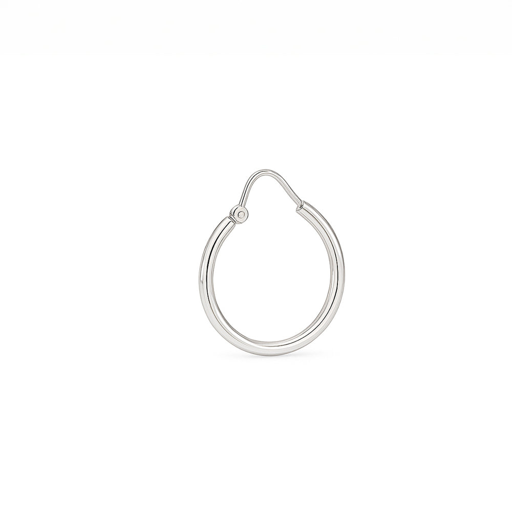 18K White Gold Classic Hoop Earrings