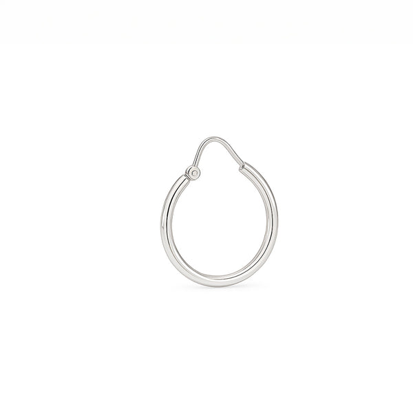 18K White Gold Classic Hoop Earrings hover